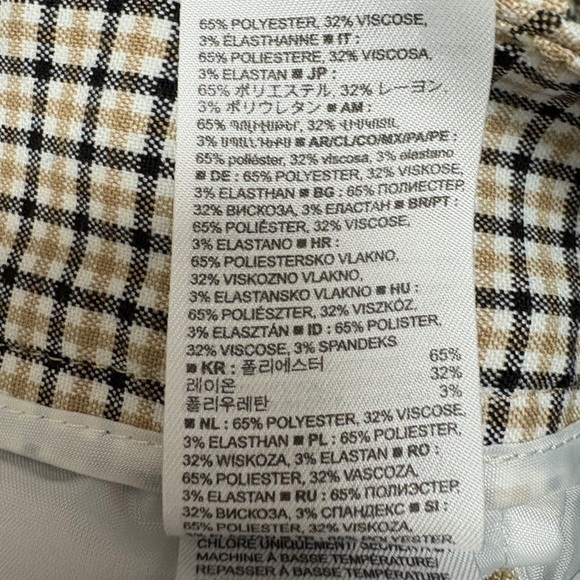 Banana Republic Women’s Size 4 Plaid Pleated Cuff Pant Navy Khaki - Picture 7 of 8